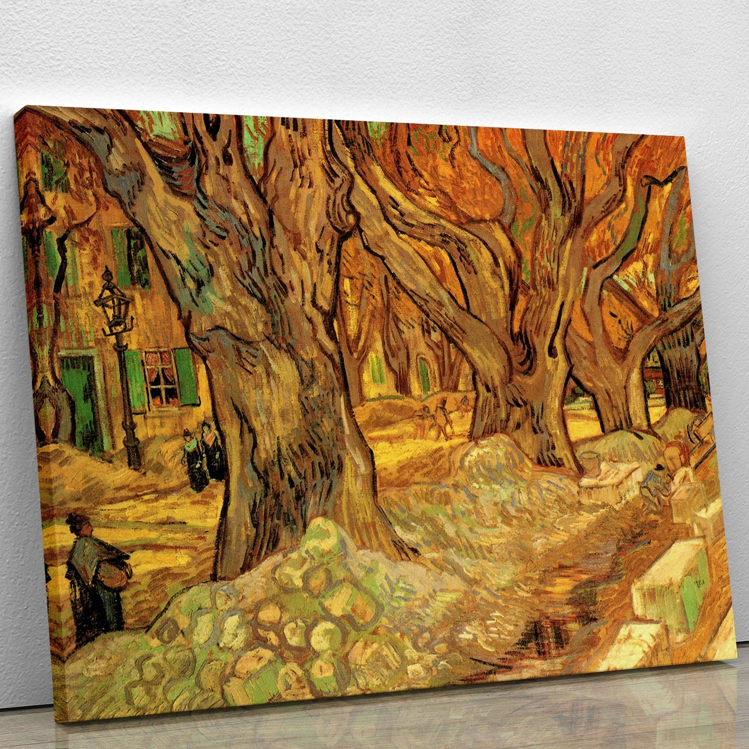 The Road Menders 2 by Van Gogh canvas print showcasing vibrant colors and dynamic brush strokes, perfect for home decor.