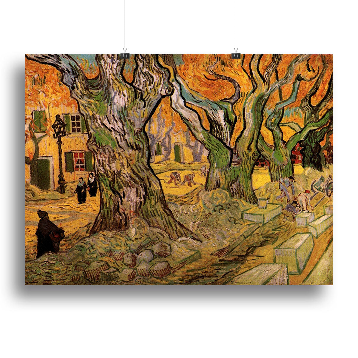 The Road Menders by Van Gogh canvas print showcasing vibrant colors and dynamic composition, perfect for home decor.