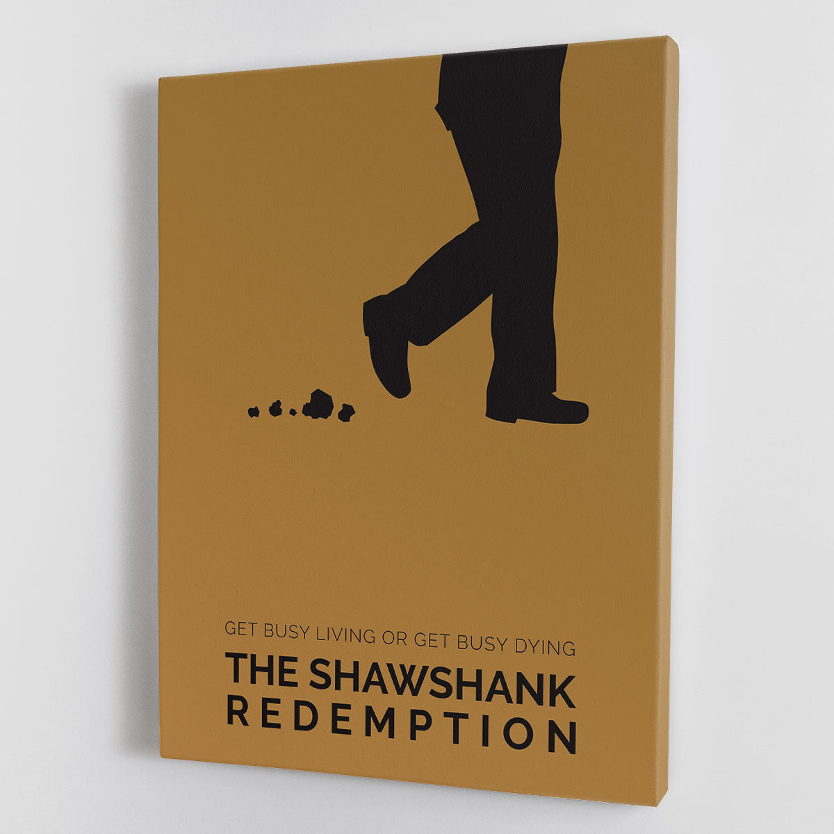 A minimalistic canvas print of The Shawshank Redemption featuring iconic scenes and characters, perfect for movie enthusiasts.