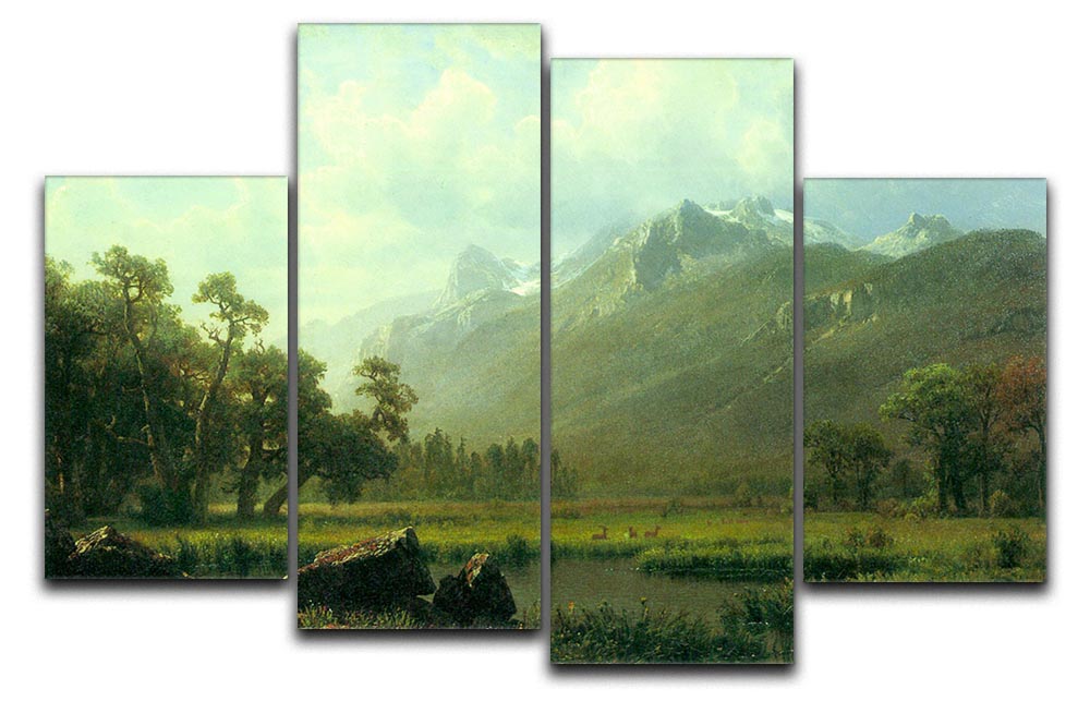 A beautiful 4-split canvas artwork depicting The Sierra near Lake Tahoe, showcasing vibrant colors and intricate details of the landscape.