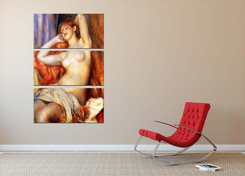 The Sleeping by Renoir 3 Split Panel Canvas Print showcasing three panels of classic art, perfect for home decor.
