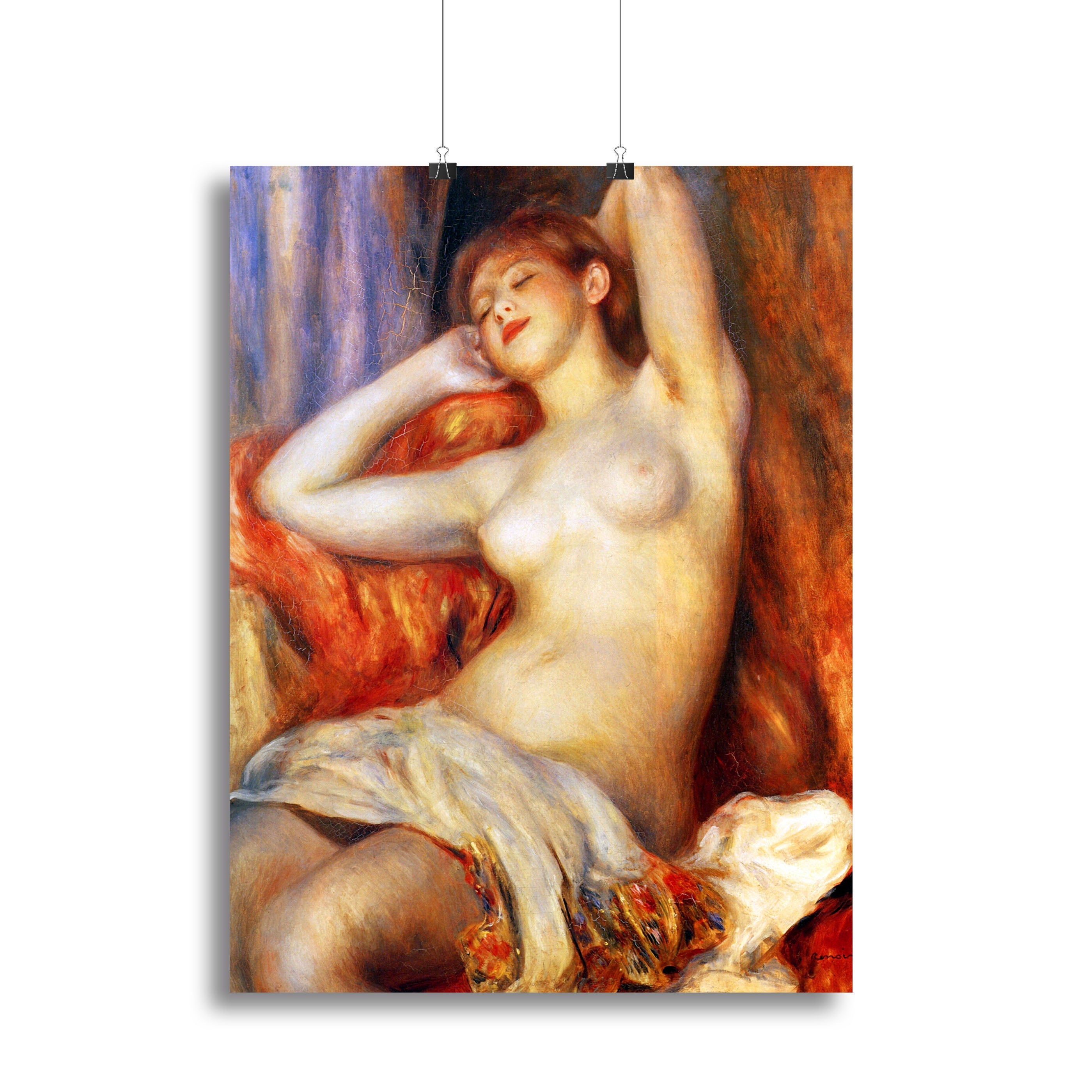 Canvas print of The Sleeping by Renoir, showcasing soft colors and serene imagery, perfect for home decor.