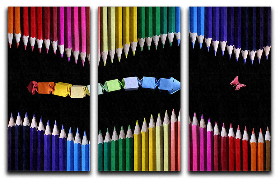 The Snake Game 3 Split Panel Canvas Print featuring vibrant colors and modern design, perfect for enhancing any living space.