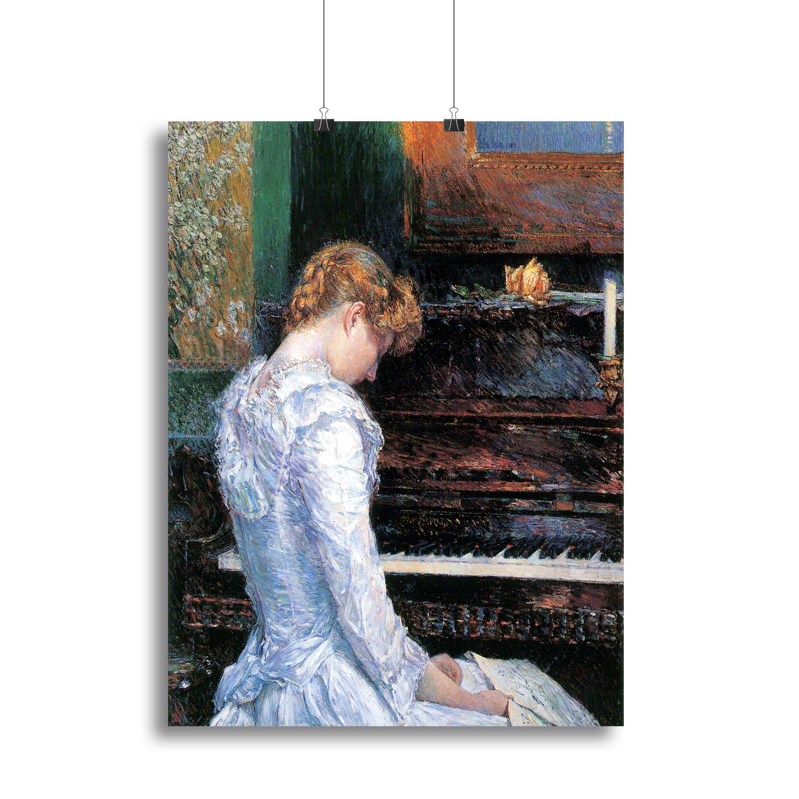 The Sonata by Hassam canvas print showcasing vibrant colors and intricate details, perfect for home decor.