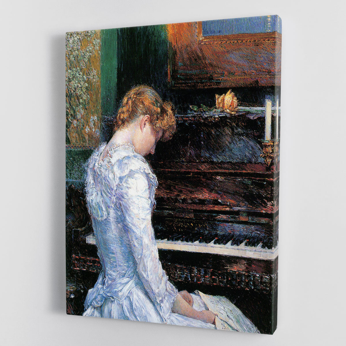 The Sonata by Hassam canvas print showcasing vibrant colors and intricate details, perfect for home decor.