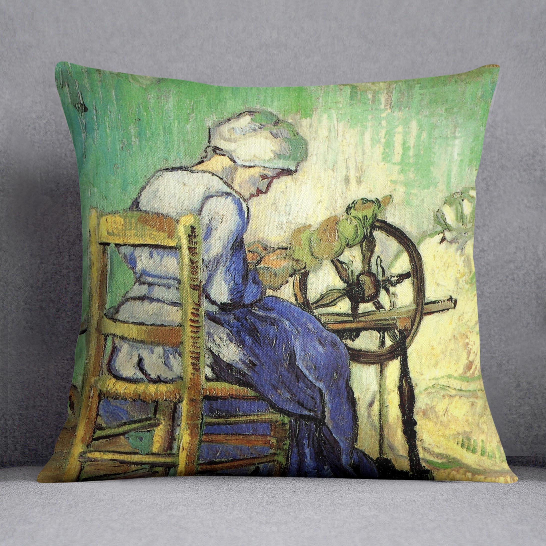 The Spinner by Van Gogh Cushion featuring vibrant abstract design on luxurious vegan faux suede.