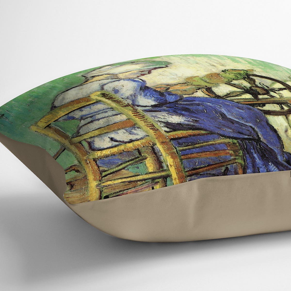 The Spinner by Van Gogh Cushion featuring vibrant abstract design on luxurious vegan faux suede.