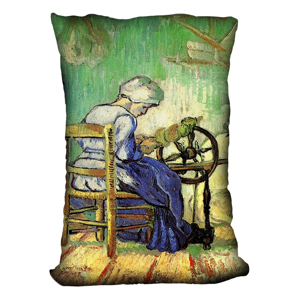 The Spinner by Van Gogh Cushion featuring vibrant abstract design on luxurious vegan faux suede.