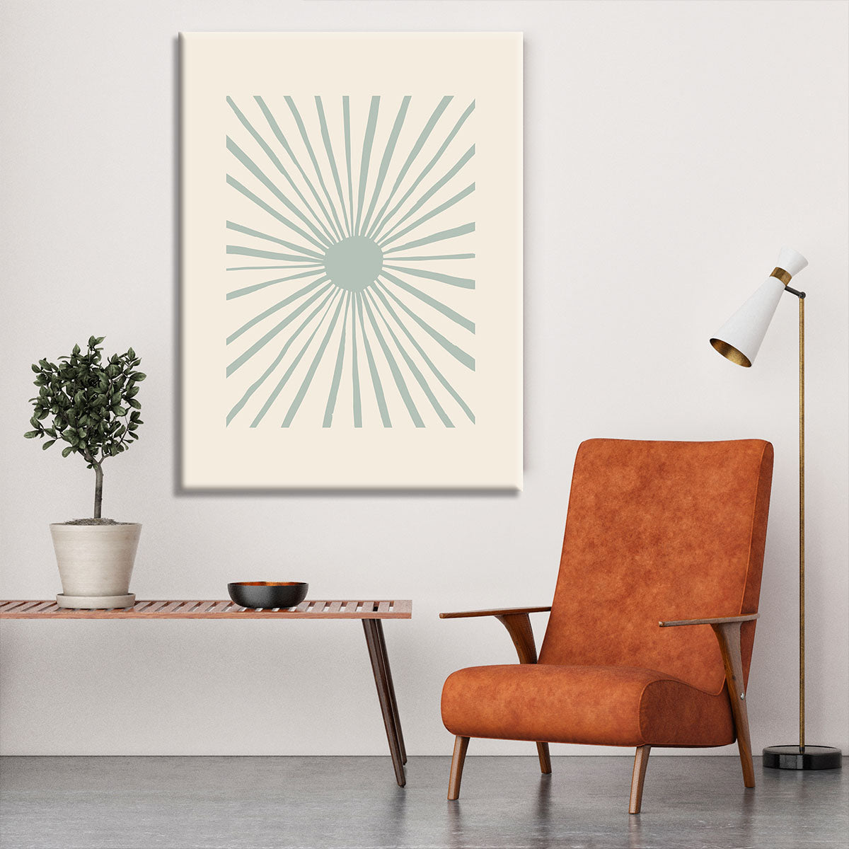 The Sun Grey Canvas Print featuring a modern abstract design in elegant grey tones, perfect for home decor.