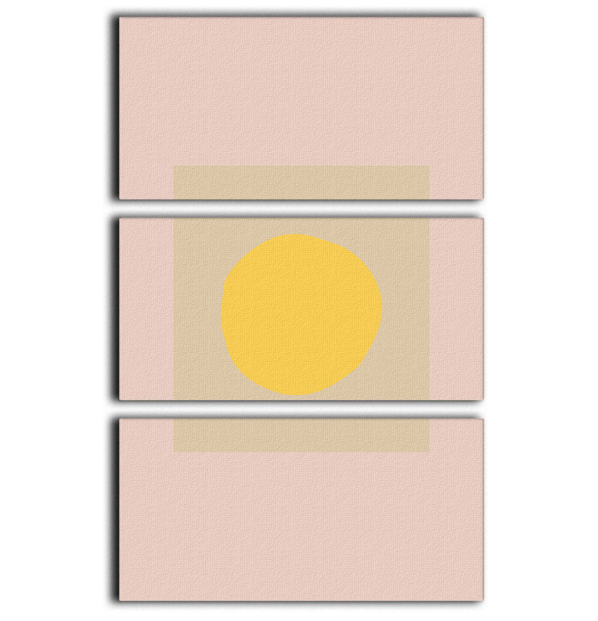 The Sun Pale 3 Split Panel Canvas Print featuring a captivating design across three panels, ideal for enhancing any room's decor.