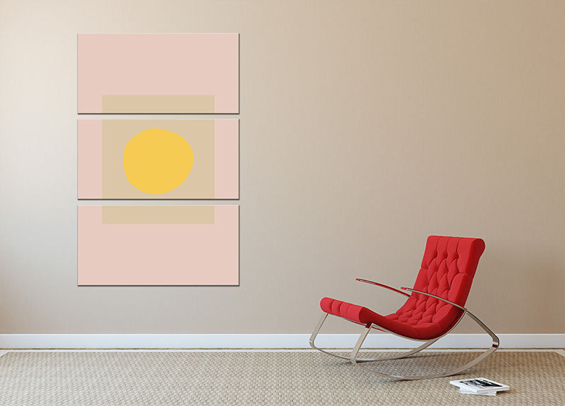 The Sun Pale 3 Split Panel Canvas Print featuring a captivating design across three panels, ideal for enhancing any room's decor.