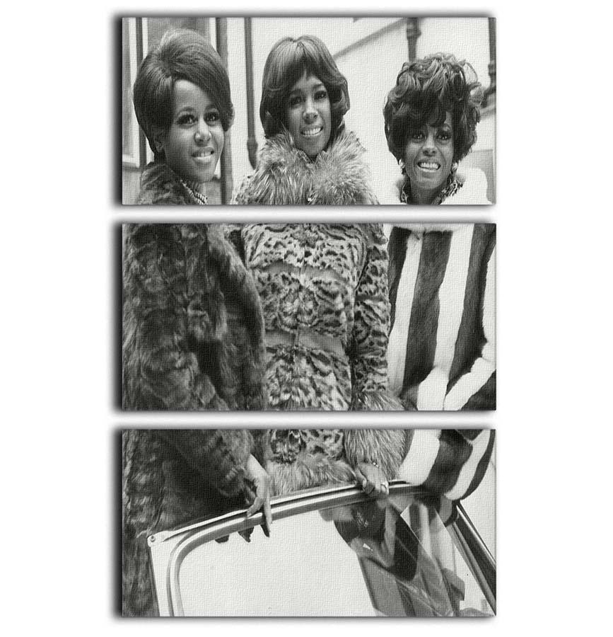 A stunning 3-panel canvas print featuring The Supremes, showcasing vibrant colors and elegant design, perfect for home decor.