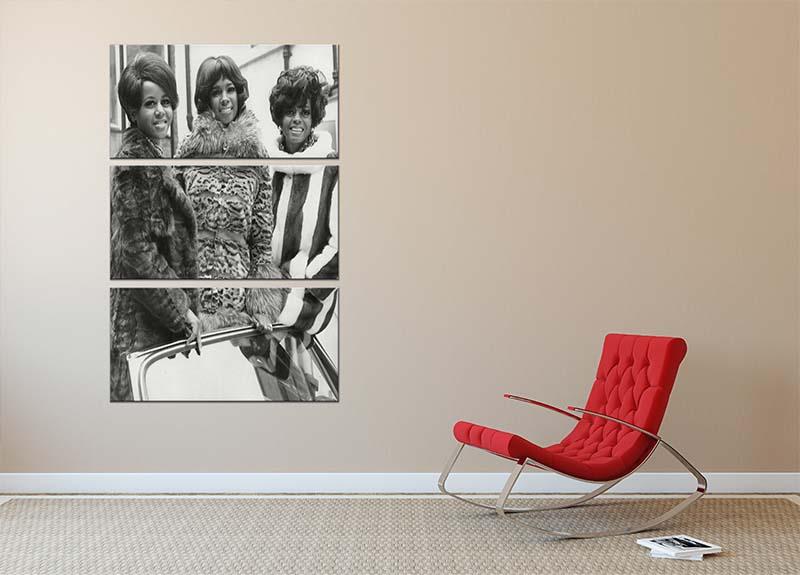 A stunning 3-panel canvas print featuring The Supremes, showcasing vibrant colors and elegant design, perfect for home decor.