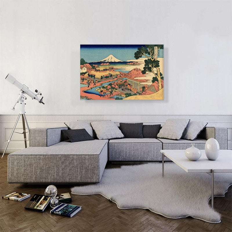 A beautiful canvas print of The Tea Plantation of Katakura, showcasing lush green tea fields and serene landscapes.