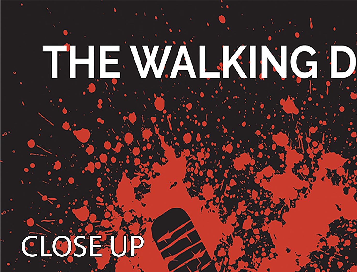 Three-panel canvas print featuring The Walking Dead Eeny Meeny design, showcasing vibrant colors and intricate details.