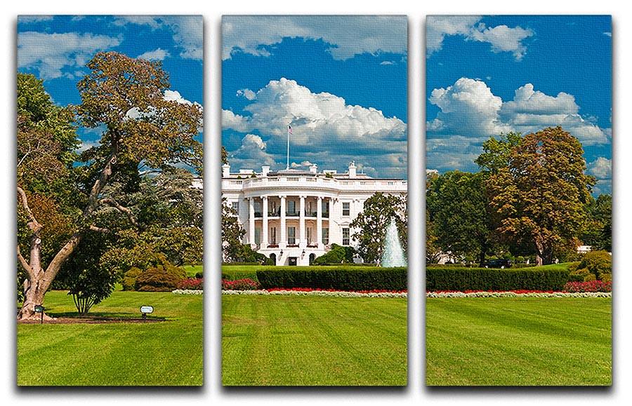 Three-panel canvas print featuring The White House at South Gate, showcasing vibrant colors and intricate details.