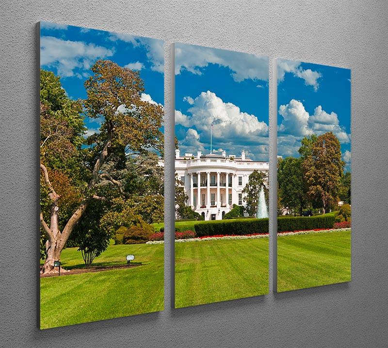 Three-panel canvas print featuring The White House at South Gate, showcasing vibrant colors and intricate details.