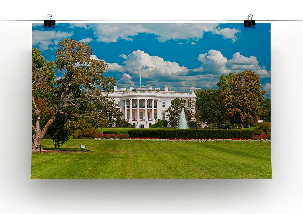 The White House South Gate canvas print showcasing iconic architecture and vibrant colors.