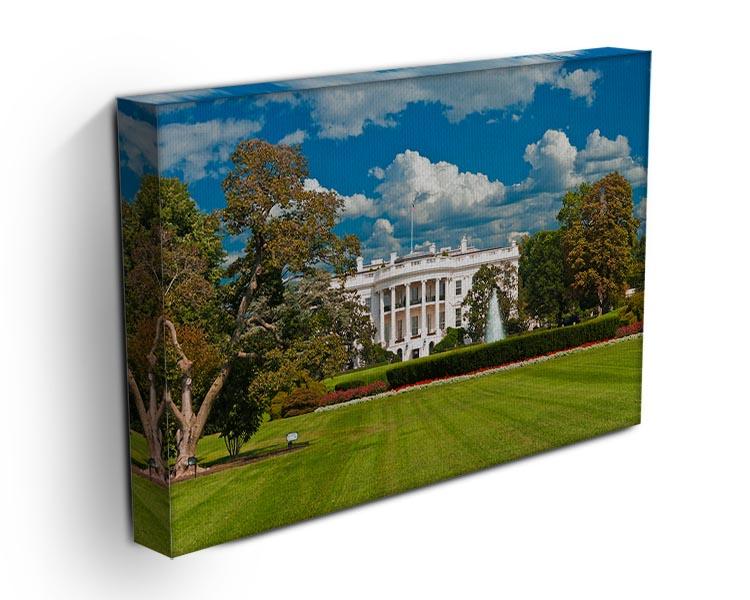 The White House South Gate canvas print showcasing iconic architecture and vibrant colors.
