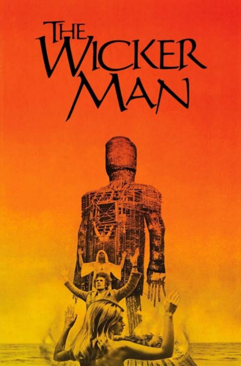 The Wicker Man UHD movie cover featuring eerie imagery and bold title.