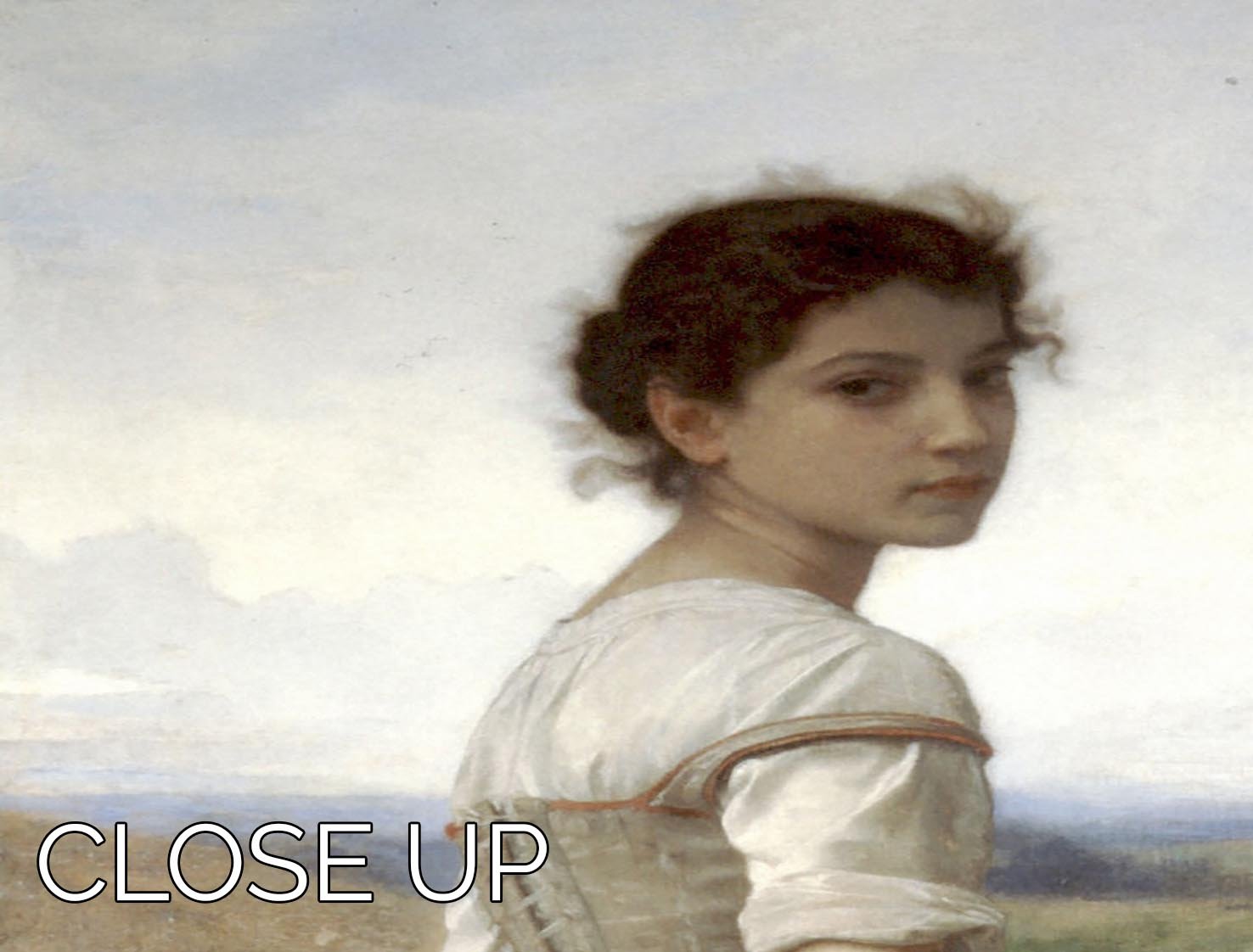 Three-panel canvas print of The Young Shepherdess by Bouguereau, showcasing vibrant colors and intricate details.