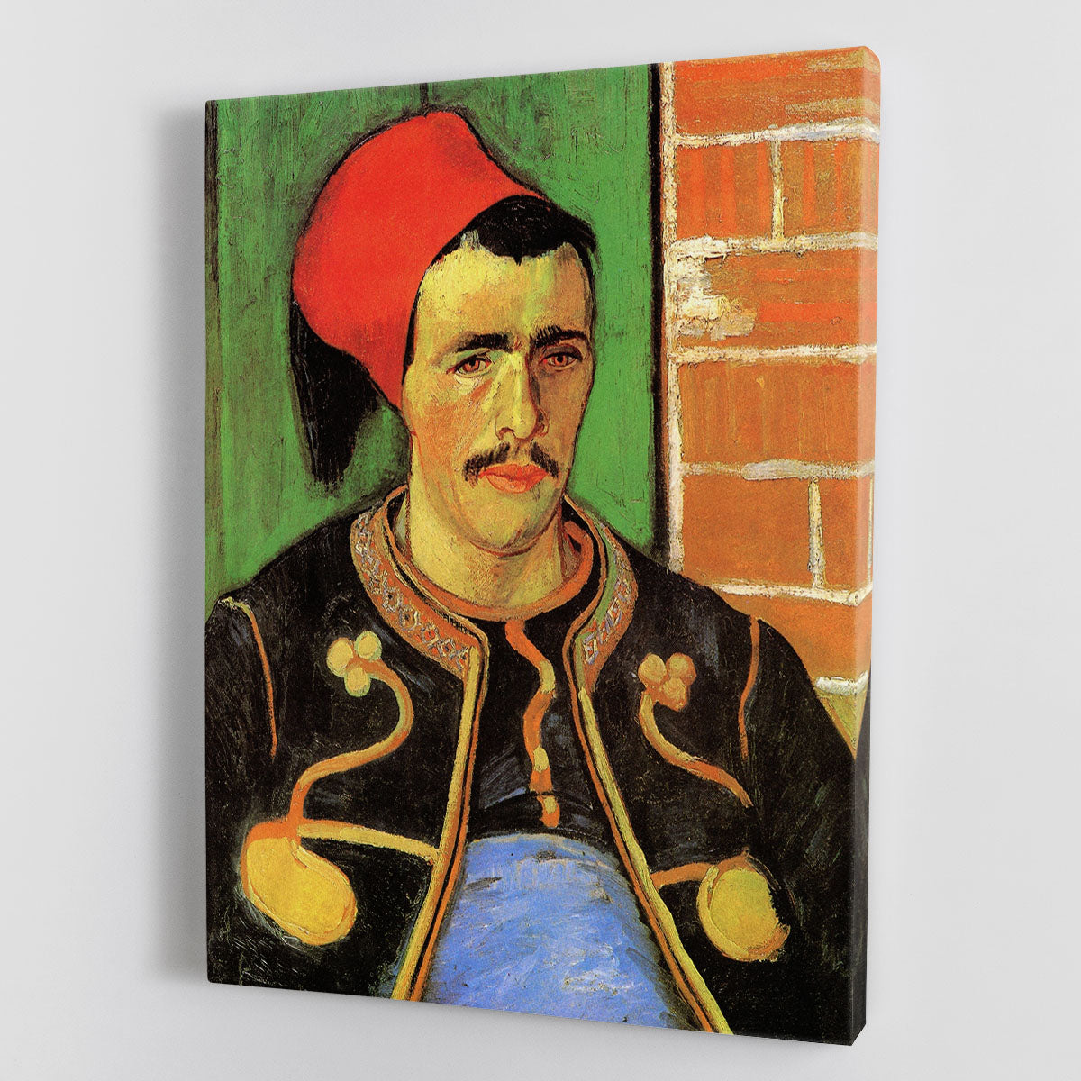 The Zouave Half Length by Van Gogh canvas print showcasing a Zouave soldier in vibrant colors and intricate details.