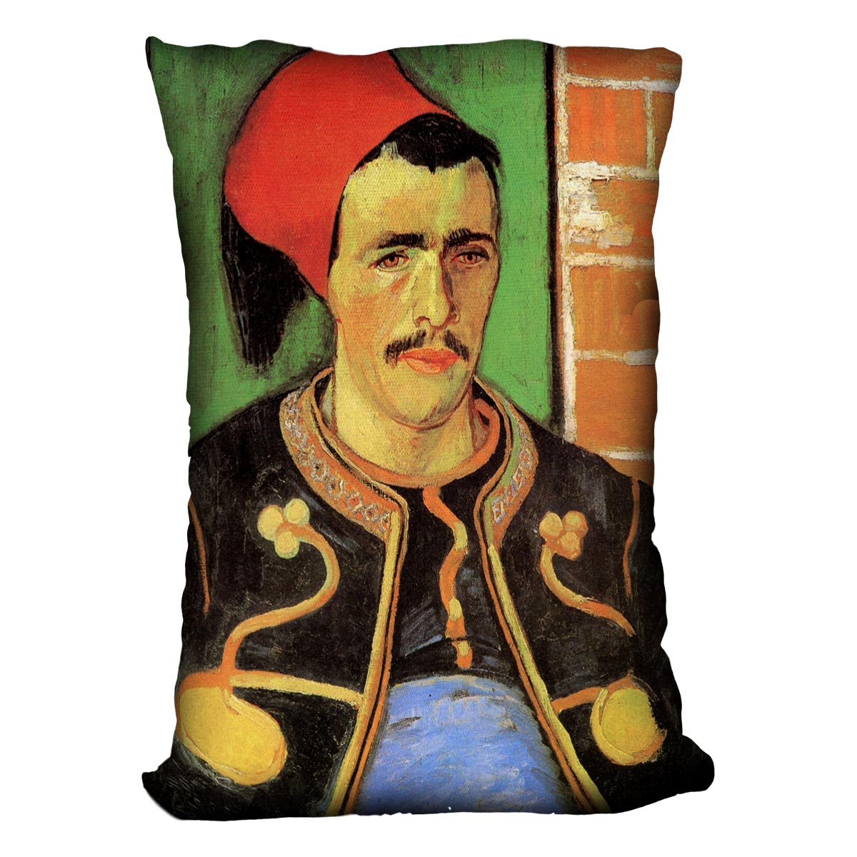 The Zouave Half Length by Van Gogh Cushion featuring vibrant abstract design on luxurious vegan faux suede.