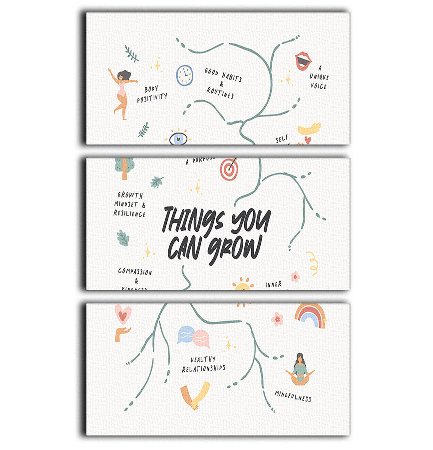 Three-panel canvas print featuring vibrant designs, perfect for home decor.