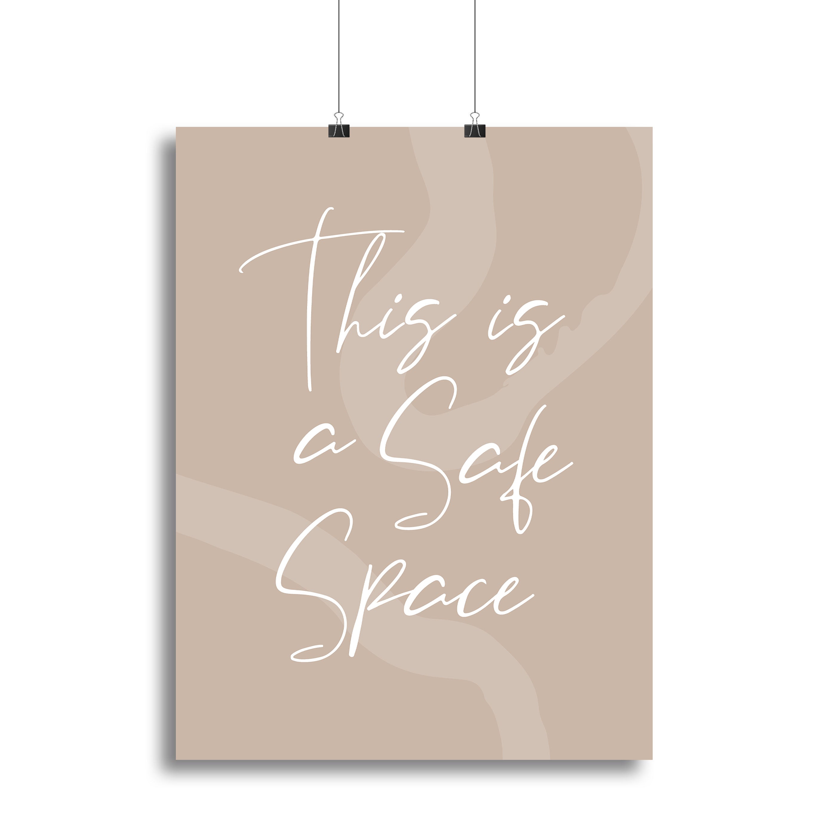 A vibrant canvas print featuring the phrase 'This Is a Safe Space', designed to enhance any decor with elegance and positivity.