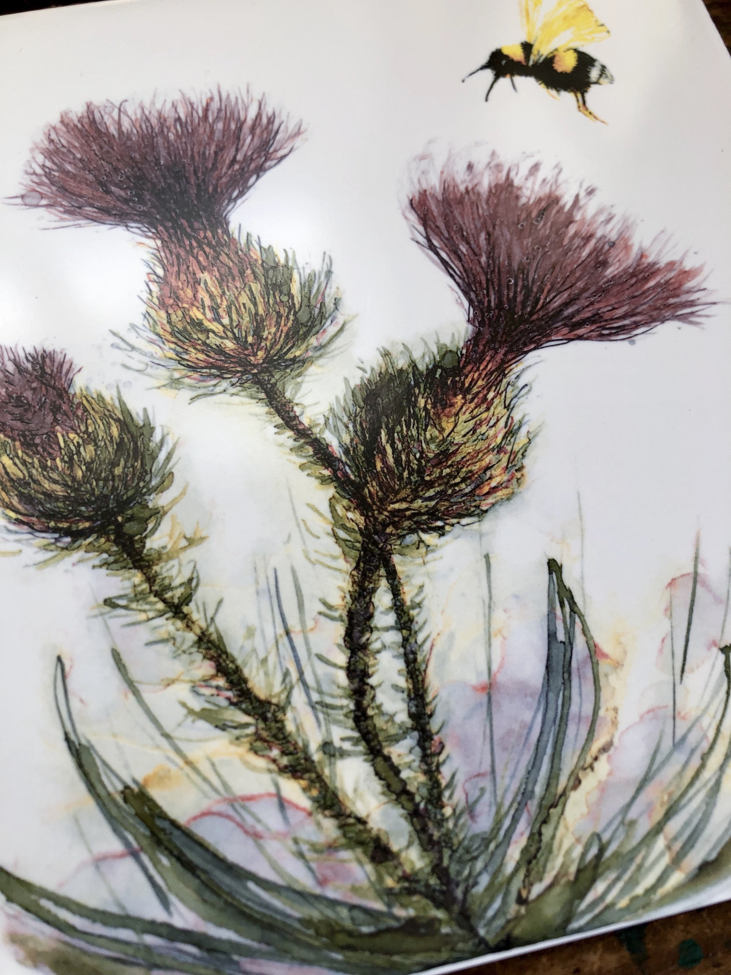 Thistle and Honeybee Ceramic Tiles showcasing intricate designs, perfect for indoor and outdoor decor.