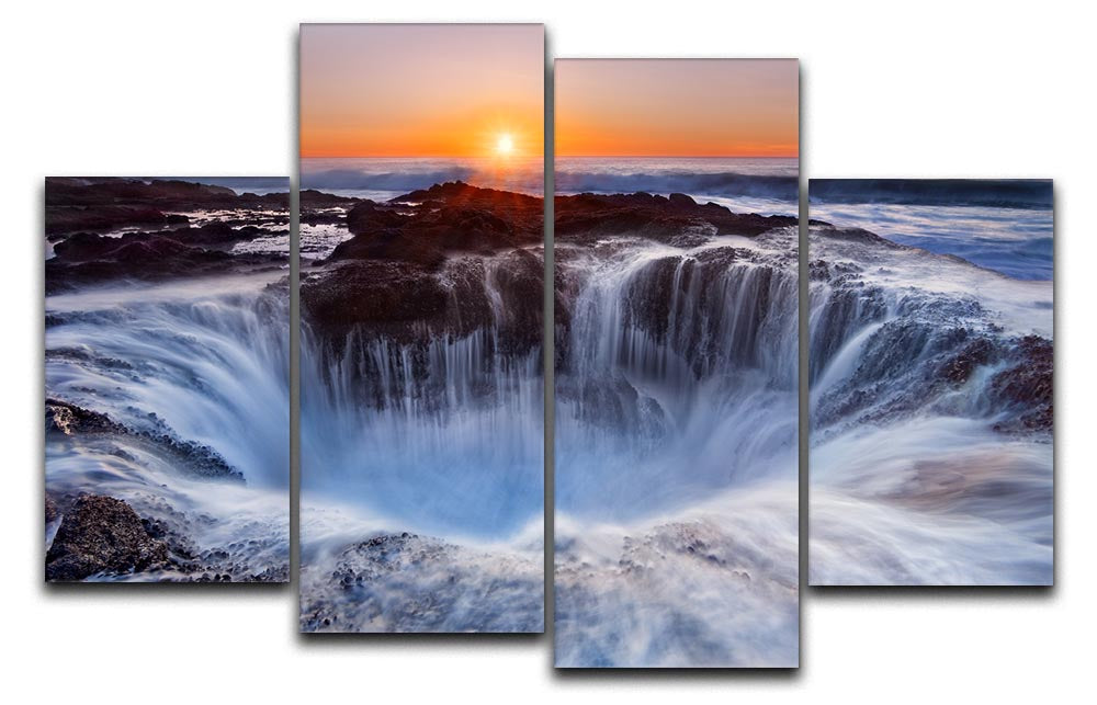 Thorsa Well 4 Split Panel Canvas artwork featuring four equal sections creating a cohesive design, ideal for modern decor.
