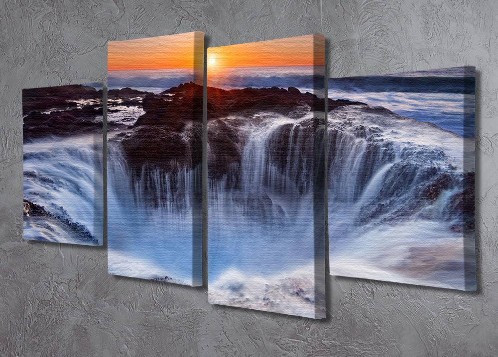 Thorsa Well 4 Split Panel Canvas artwork featuring four equal sections creating a cohesive design, ideal for modern decor.