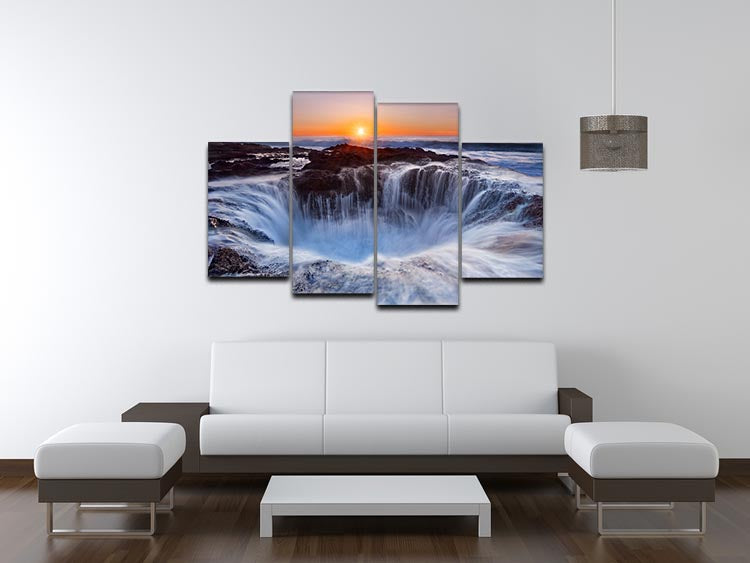 Thorsa Well 4 Split Panel Canvas artwork featuring four equal sections creating a cohesive design, ideal for modern decor.