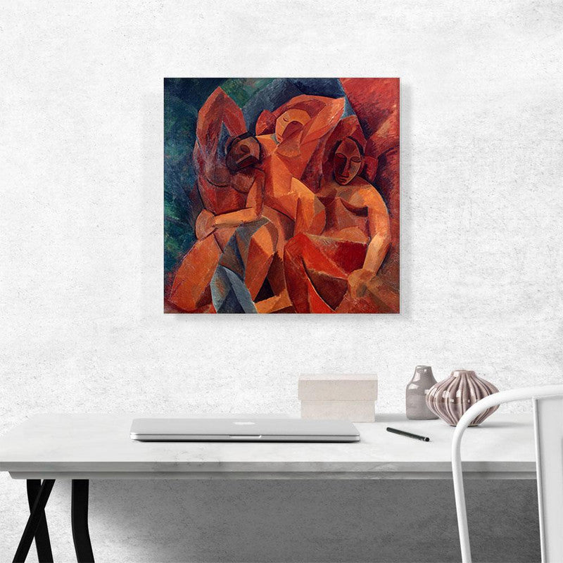 Canvas art titled 'Three Women 1908', featuring three elegantly portrayed women in vibrant colors, perfect for home decor.
