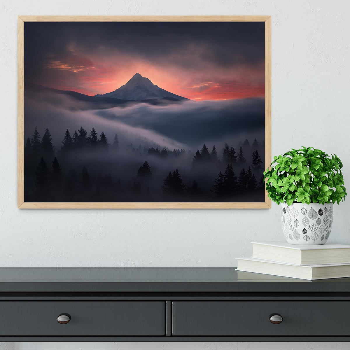 A beautifully framed print titled 'Through The Window', showcasing vibrant colors and high-quality craftsmanship in a stylish frame.