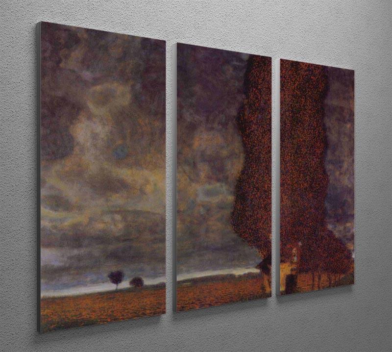 Thunderstorm by Klimt 3-panel canvas print showcasing vibrant colors and intricate details, perfect for home decor.