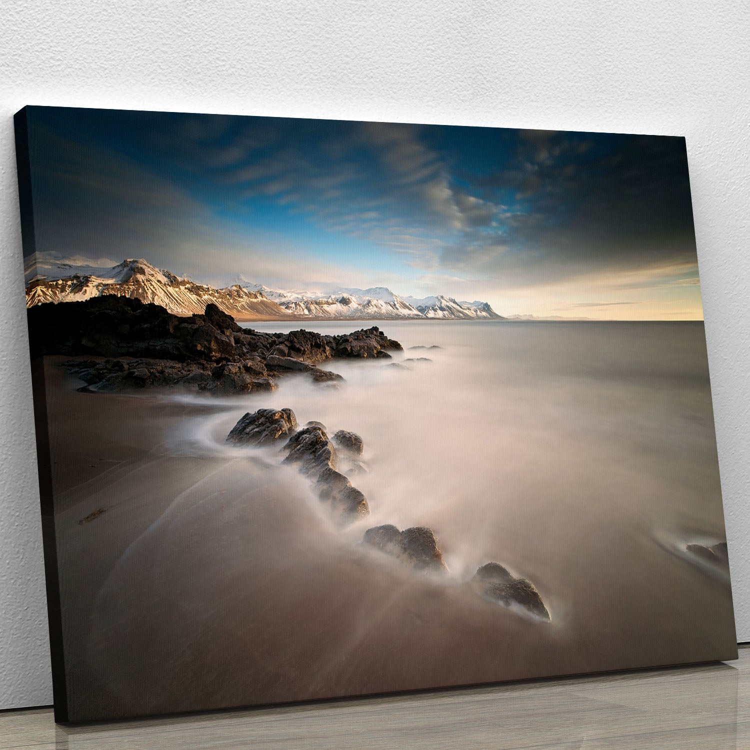 A beautiful Tides Canvas Print showcasing serene ocean waves and vibrant colors, perfect for home decor.