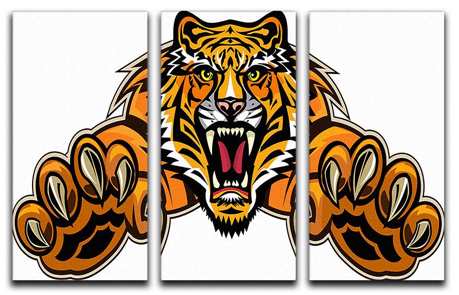 Tiger Jump 3 Split Panel Canvas Print featuring vibrant colors and dynamic design, perfect for enhancing any room's decor.