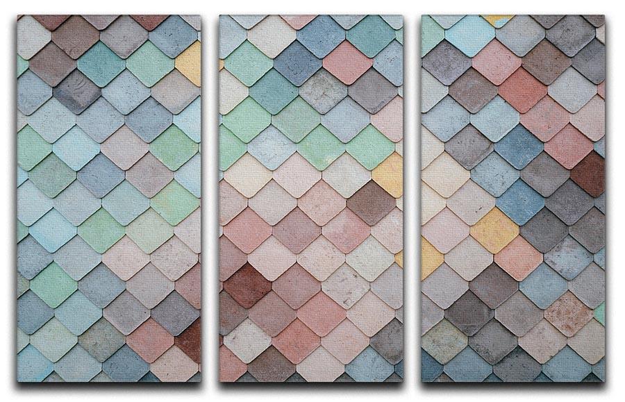 Tiles Art 3 Split Panel Canvas Print featuring three cohesive and captivating designs, perfect for enhancing any room's decor.