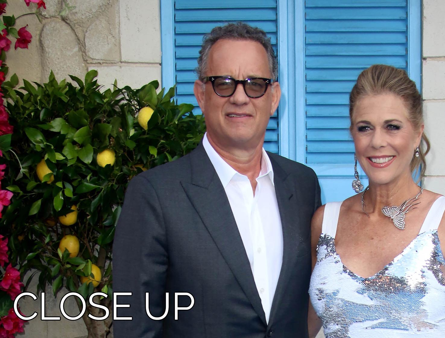 A stunning 3-panel canvas print featuring Tom Hanks and Rita Wilson, showcasing their iconic presence in a stylish arrangement.