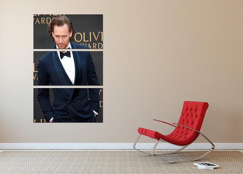 Tom Hiddlestone 3 Split Panel Canvas Print featuring three high-quality canvases with a cohesive design, perfect for home decor.