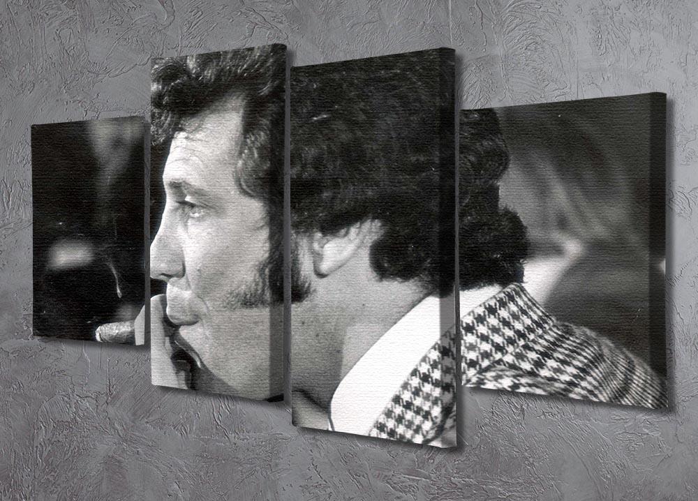 Tom Jones with cigar artwork displayed on a 4-split canvas, showcasing a dynamic and multi-dimensional design.