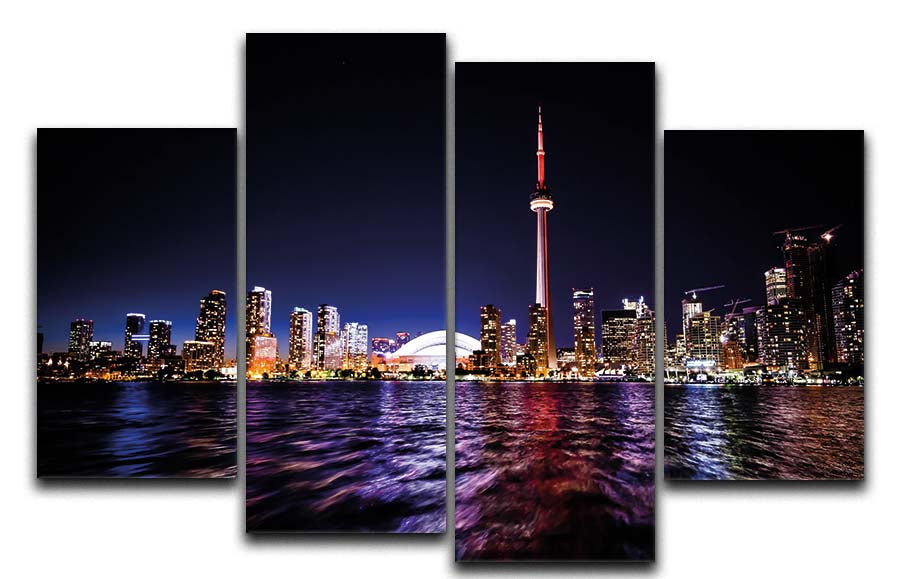 Toronto 4 Split Canvas Print featuring four panels of cohesive artwork, showcasing vibrant colors and intricate details.