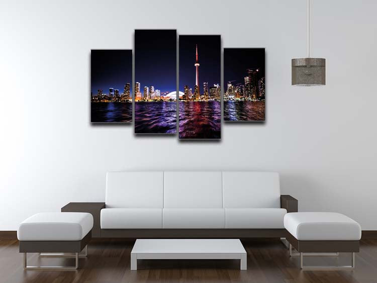 Toronto 4 Split Canvas Print featuring four panels of cohesive artwork, showcasing vibrant colors and intricate details.