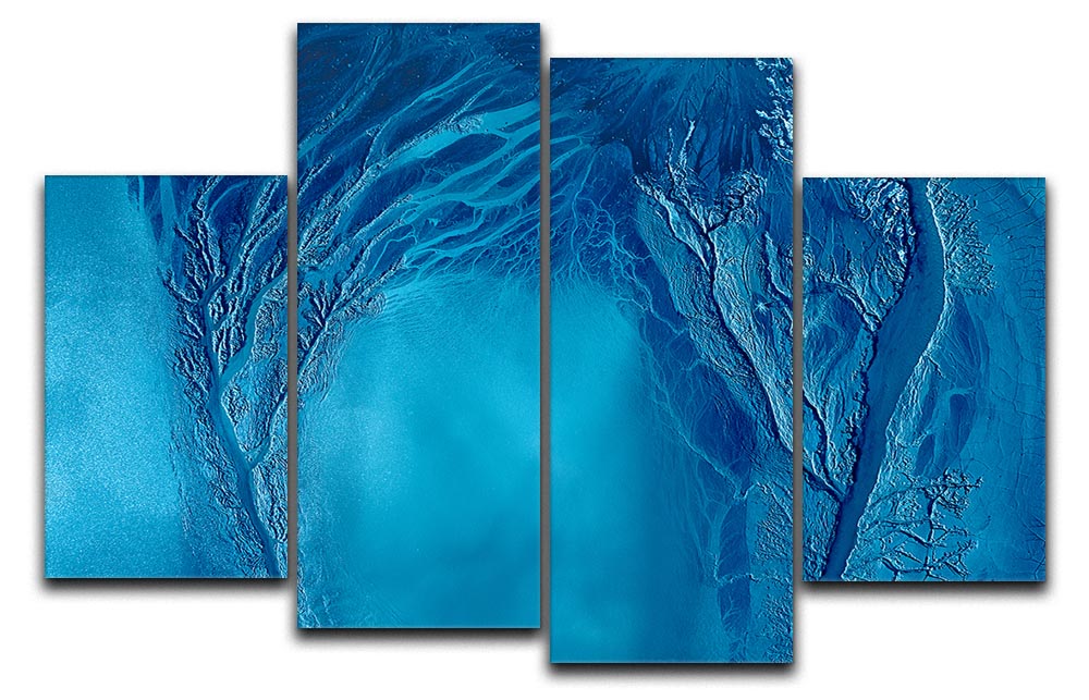 Touching 4 Split Panel Canvas artwork featuring four equal sections creating a cohesive and dynamic design.