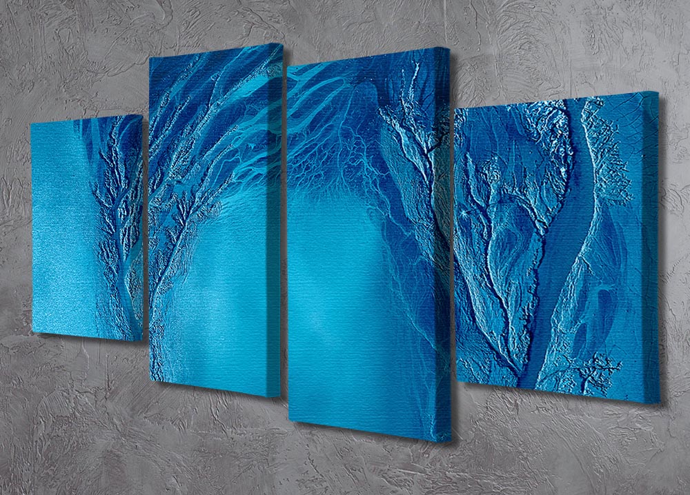 Touching 4 Split Panel Canvas artwork featuring four equal sections creating a cohesive and dynamic design.