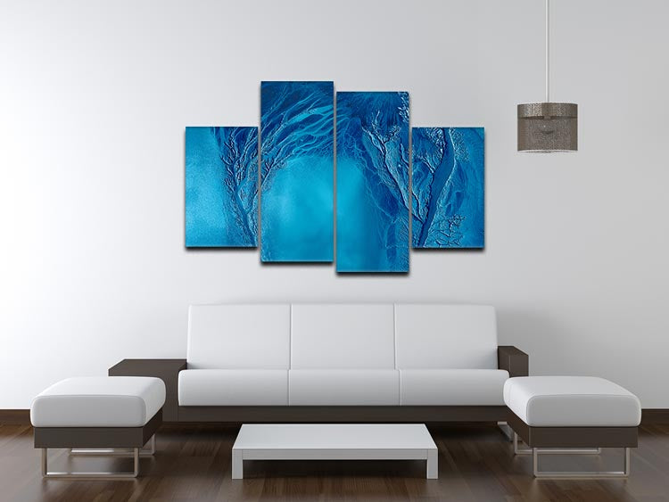 Touching 4 Split Panel Canvas artwork featuring four equal sections creating a cohesive and dynamic design.
