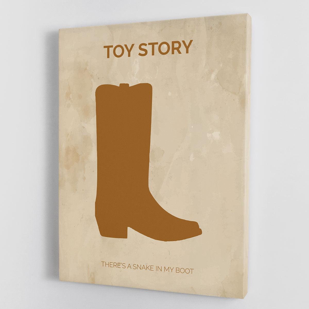 Toy Story Minimal Movie Canvas Print featuring Woody and Buzz Lightyear in a stylish, minimalist design.