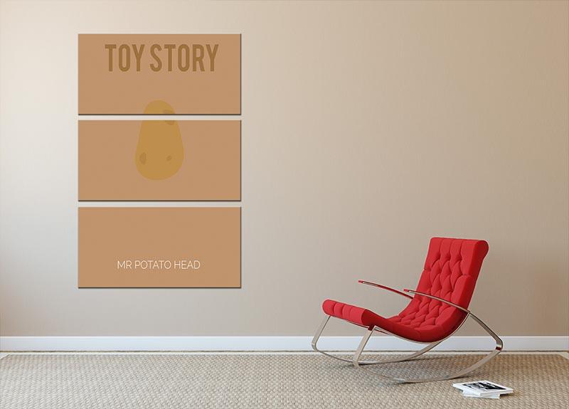 Toy Story Mr Potato Head 3-panel canvas print showcasing vibrant colors and playful design, perfect for home decor.