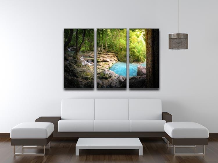 Tranquil 3-panel canvas print featuring serene nature scenes, perfect for home decor.